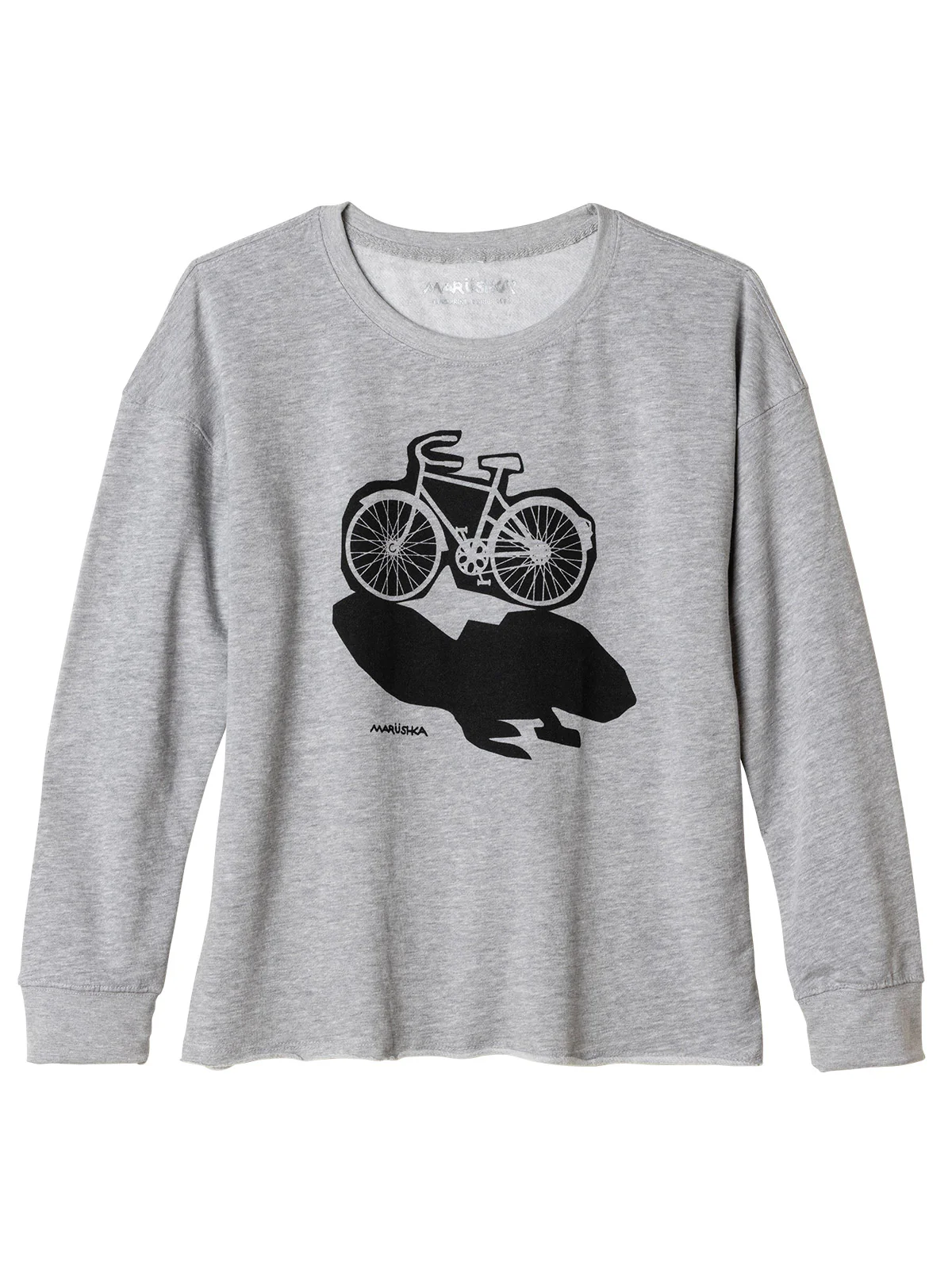 Drop Shoulder Bike Print Crew